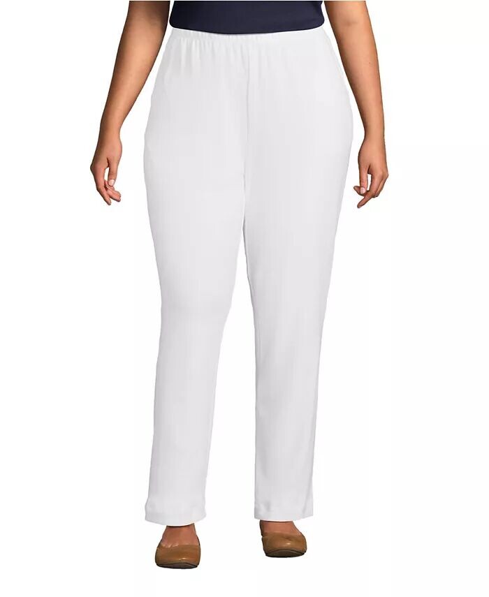Спортивные трикотажные брюки больших размеров с высокой талией Lands' End, белый
Спортивные трикотажные брюки больших размеров с высокой талией Lands' End, белый