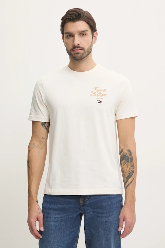 Хлопковая футболка Tommy Hilfiger, бежевый
Хлопковая футболка Tommy Hilfiger, бежевый