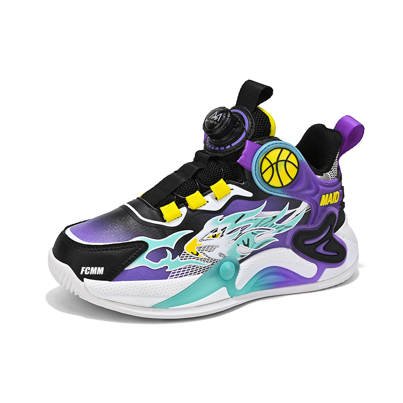 Детские баскетбольные кроссовки для детей FCMM, черный/фиолетовый 
Детские баскетбольные кроссовки для детей FCMM, черный/фиолетовый