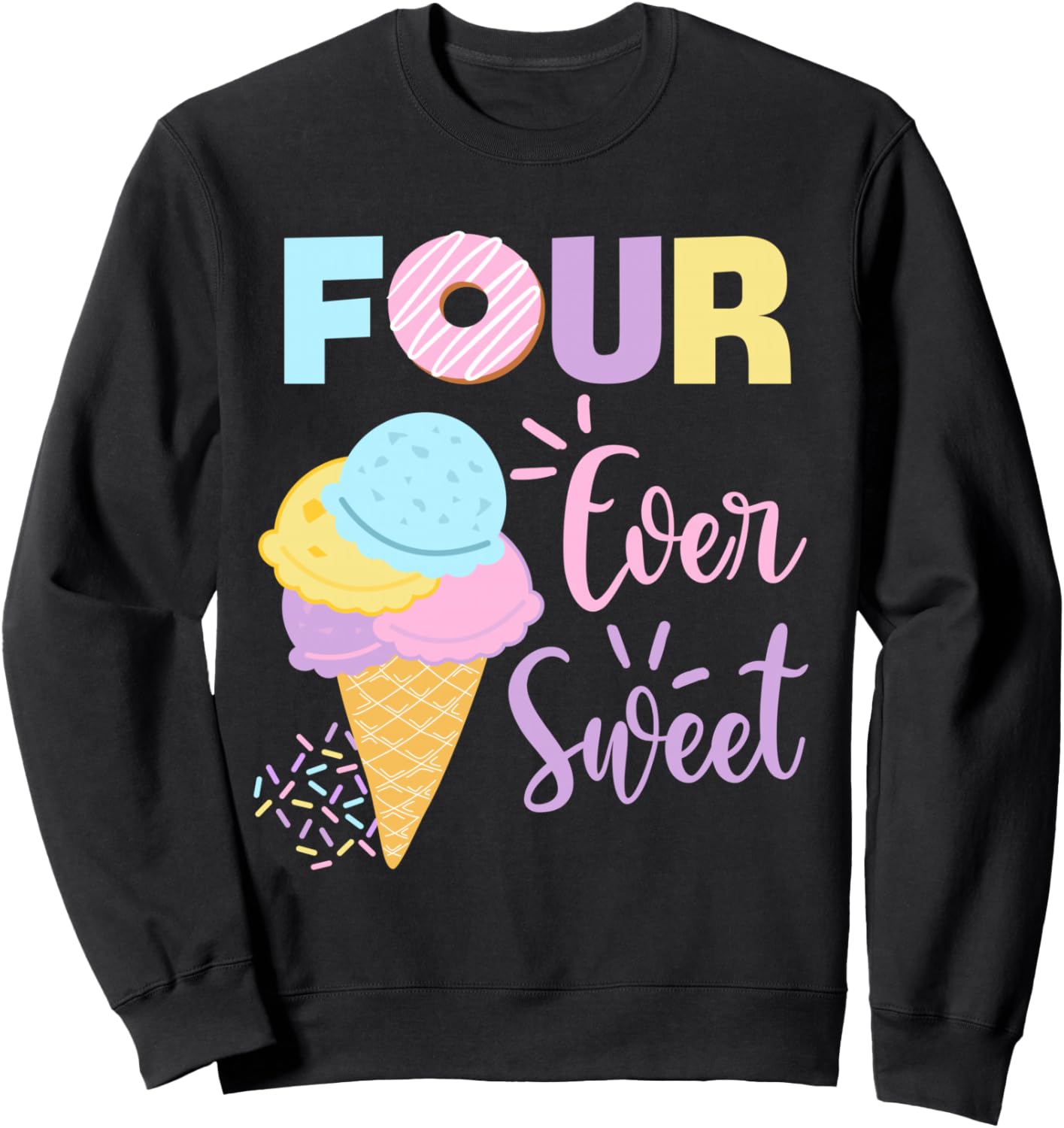 Толстовка на 4-й день рождения девочки в стиле торта из пончиков с мороженым «Четыре вечно сладких» Family Look Ice-Cream Donut Pink Decoration Gifts, черный
Толстовка на 4-й день рождения девочки в стиле торта из пончиков с мороженым «Четыре вечно сладких» Family Look Ice-Cream Donut Pink Decoration Gifts, черный