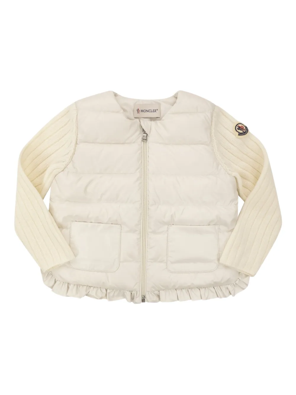 Дутый кардиган с оборками Moncler Enfant, бежевый
Дутый кардиган с оборками Moncler Enfant, бежевый