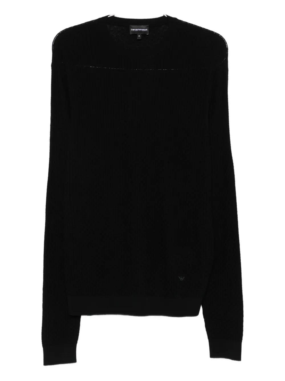Фактурный шерстяной свитер EMPORIO ARMANI, черный 
Фактурный шерстяной свитер EMPORIO ARMANI, черный