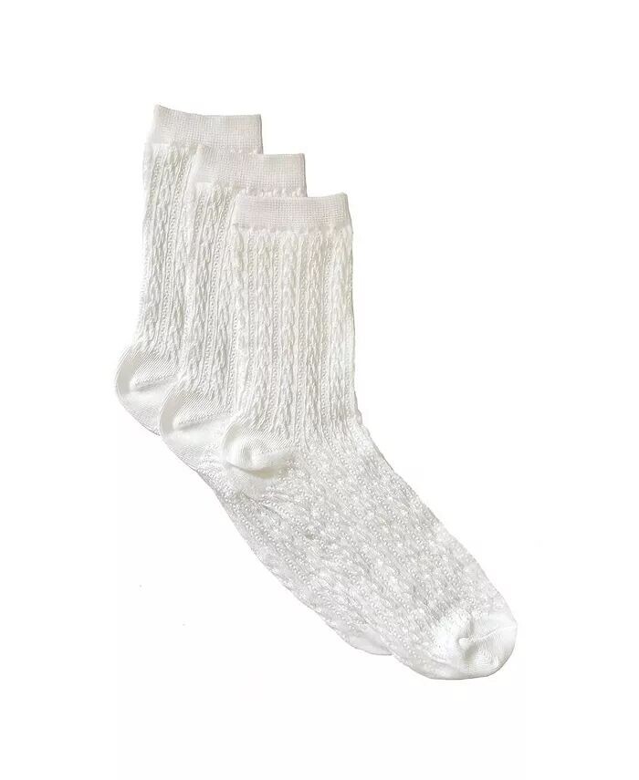 Набор из трех носков круглой вязки косой вязки Stems, белый
Набор из трех носков круглой вязки косой вязки Stems, белый