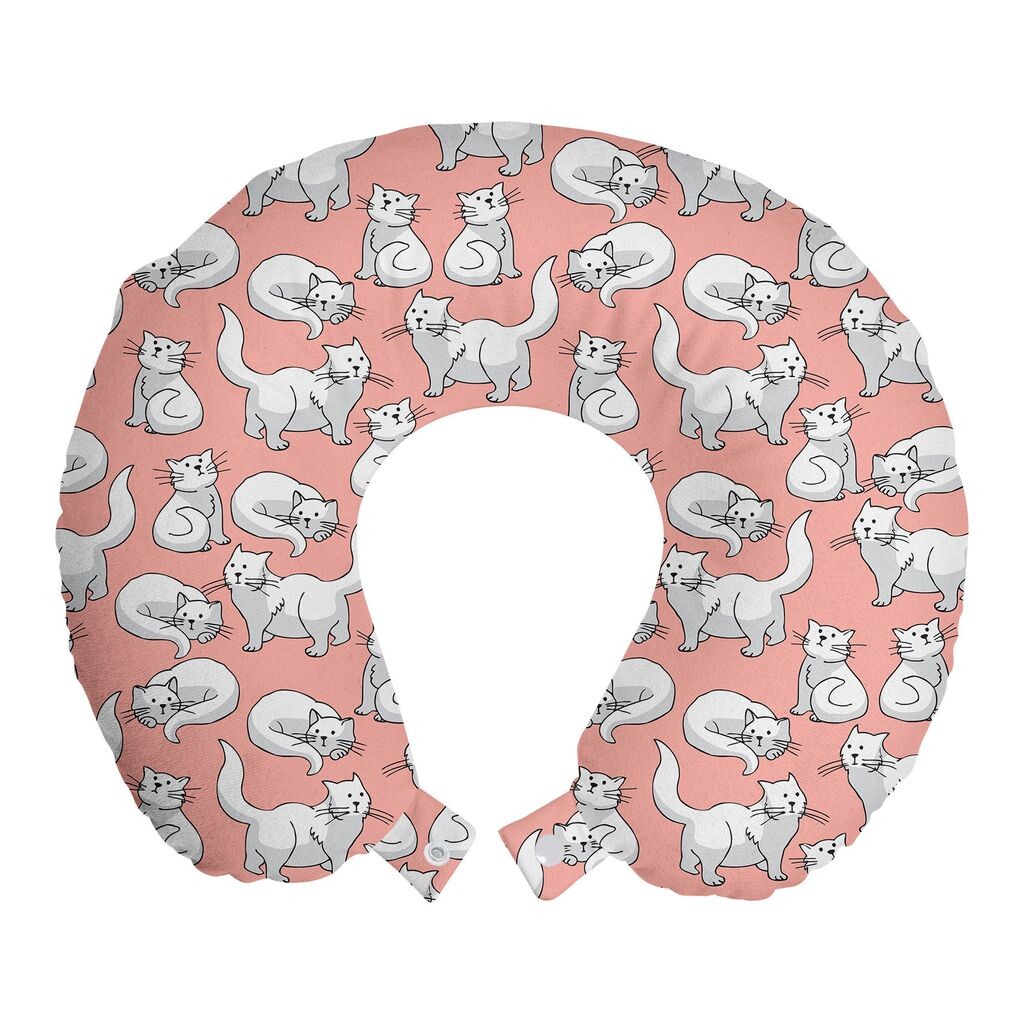 ABAKUHAUS Kitten Travel Pillow Подушка для шеи, повторяющиеся силуэты кошек, пенопластовые дорожные принадлежности для самолета и автомобиля, 30x30 см, Светло-Розовый Бледно-Серый
ABAKUHAUS Kitten Travel Pillow Подушка для шеи, повторяющиеся силуэты кошек, пенопластовые дорожные принадлежности для самолета и автомобиля, 30x30 см, Светло-Розовый Бледно-Серый