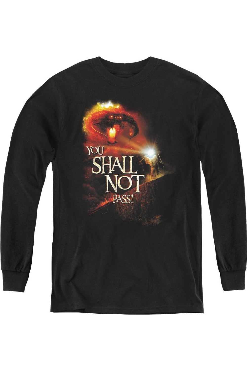 Футболка с длинным рукавом "Властелин Колец: Ты не пройдешь" для молодежи Gildan, черный 
Футболка с длинным рукавом "Властелин Колец: Ты не пройдешь" для молодежи Gildan, черный