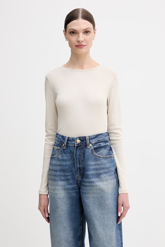 Хлопковый лонгслив United Colors of Benetton, бежевый
Хлопковый лонгслив United Colors of Benetton, бежевый