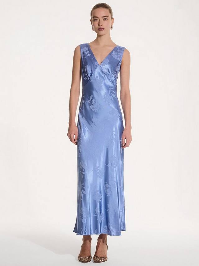 Ирис цветочное жаккардовое платье макси OMNES, синий
Ирис цветочное жаккардовое платье макси OMNES, синий