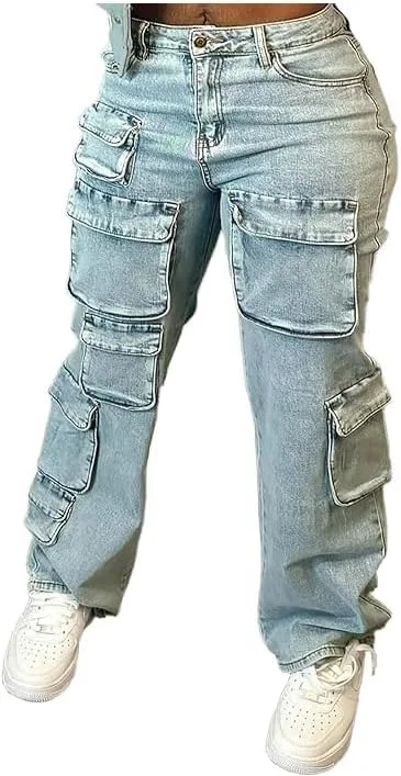 Женские джинсы Washed Blue с большими карманами
Женские джинсы Washed Blue с большими карманами