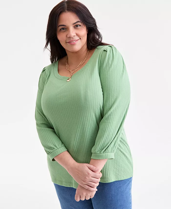 Плюс сайз блуза с цельными рукавами 3/4 Style & Co, зеленый
Плюс сайз блуза с цельными рукавами 3/4 Style & Co, зеленый