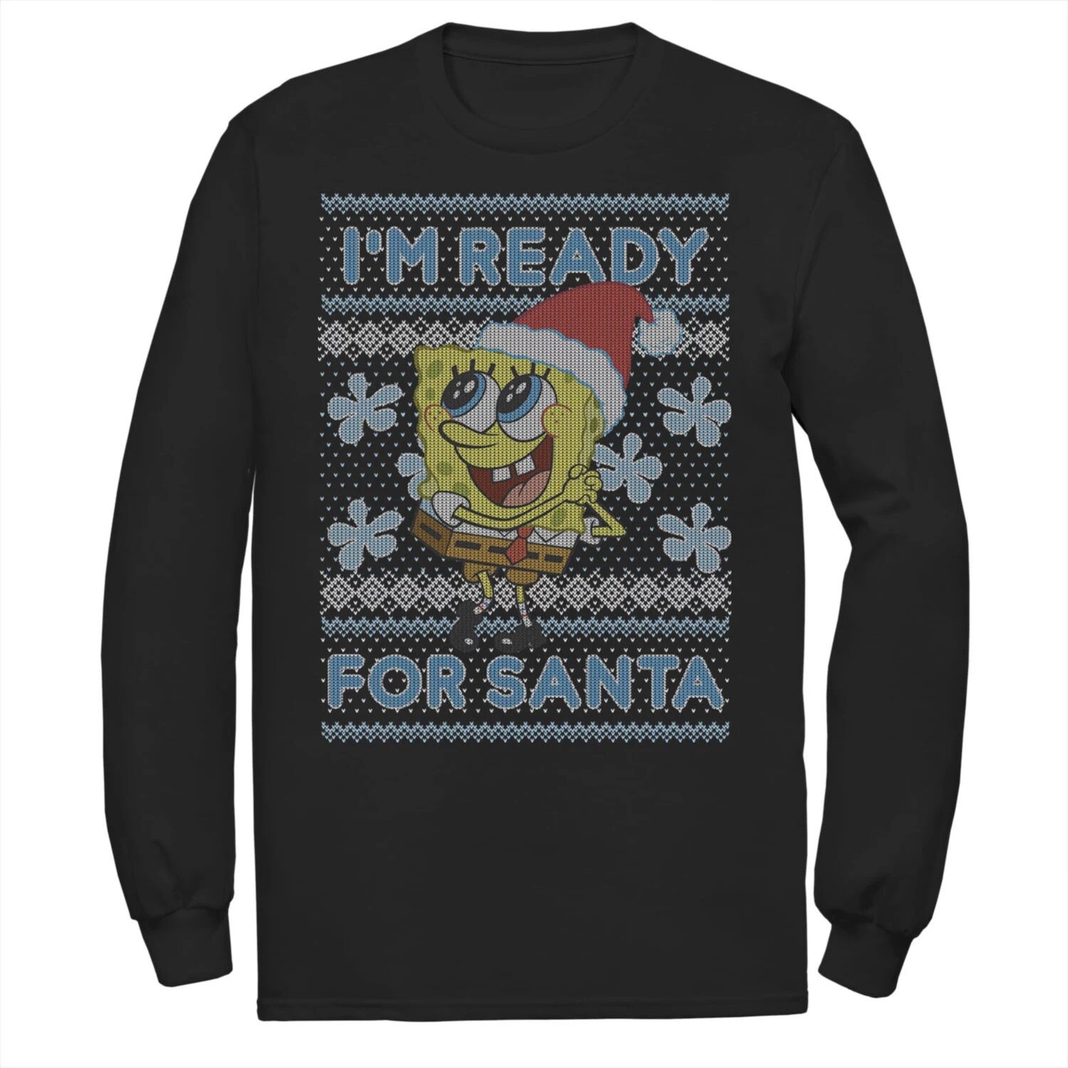 Мужская футболка SpongeBob SquarePants I'm Ready For Santa Ugly Christmas с длинными рукавами и цветами Nickelodeon, черный
Мужская футболка SpongeBob SquarePants I'm Ready For Santa Ugly Christmas с длинными рукавами и цветами Nickelodeon, черный