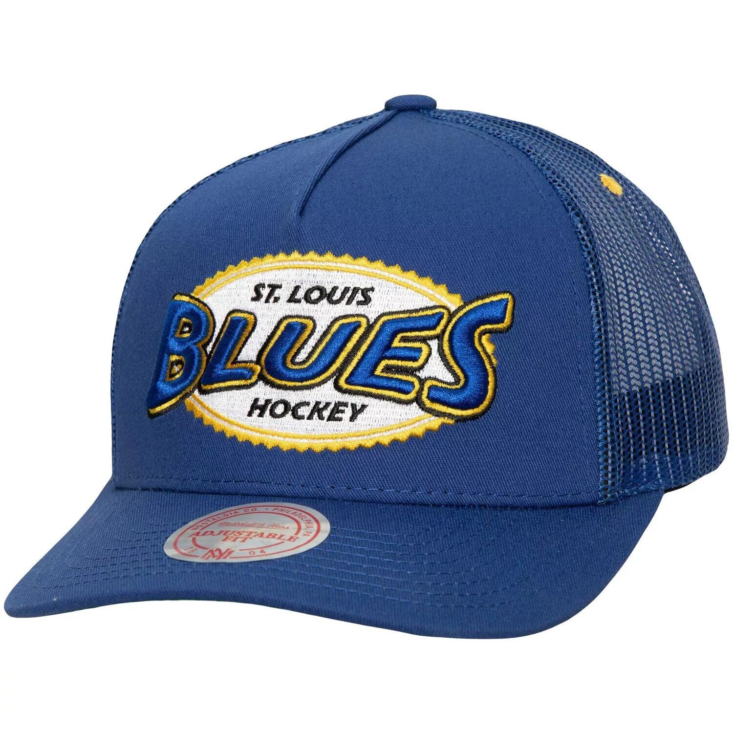 Мужская кепка Mitchell & Ness Blue St. Louis Blues Team Seal Trucker Snapback 
Мужская кепка Mitchell & Ness Blue St. Louis Blues Team Seal Trucker Snapback