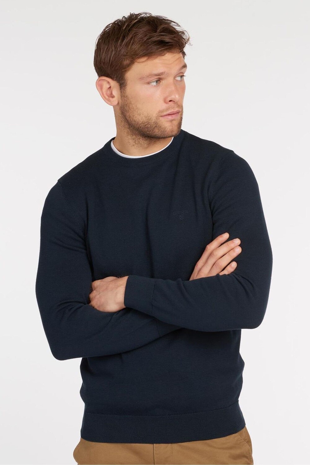 Мужской хлопковый джемпер с круглым вырезом пима Barbour, синий
Мужской хлопковый джемпер с круглым вырезом пима Barbour, синий