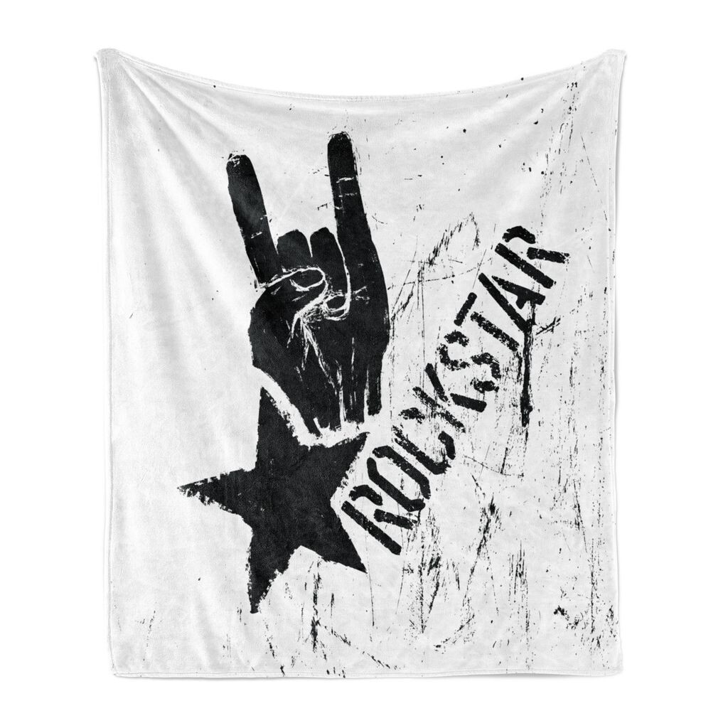 ABAKUHAUS Rock Мягкое фланелевое флисовое одеяло, сплошной цвет с эффектом гранжа, изображение знаков и звезд Rockstar, 175 x 230 см, бледно-серый и черный, белый
ABAKUHAUS Rock Мягкое фланелевое флисовое одеяло, сплошной цвет с эффектом гранжа, изображение знаков и звезд Rockstar, 175 x 230 см, бледно-серый и черный, белый