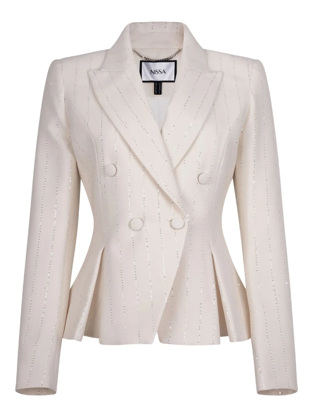 Полосатый двубортный пиджак NISSA, белый
Полосатый двубортный пиджак NISSA, белый
