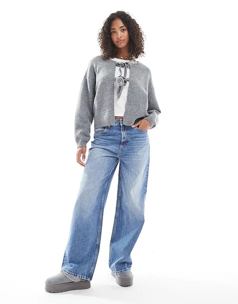 Кардиган Vero Moda с текстурированной вязкой и завязкой спереди, темно-серый
Кардиган Vero Moda с текстурированной вязкой и завязкой спереди, темно-серый