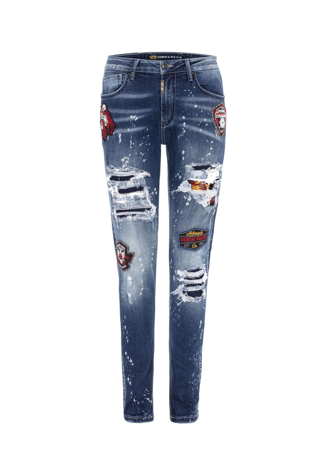 Джинсы в модном стиле пэчворк CIPO & BAXX, синий
Джинсы в модном стиле пэчворк CIPO & BAXX, синий