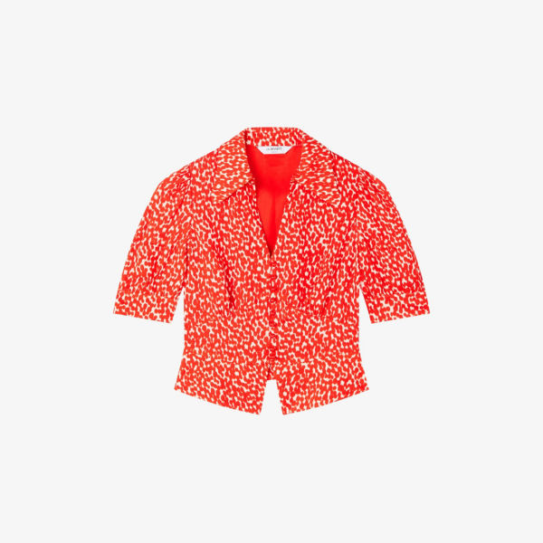 Блуза Lk Bennett с принтом в горошек и пышными рукавами, красный
Блуза Lk Bennett с принтом в горошек и пышными рукавами, красный