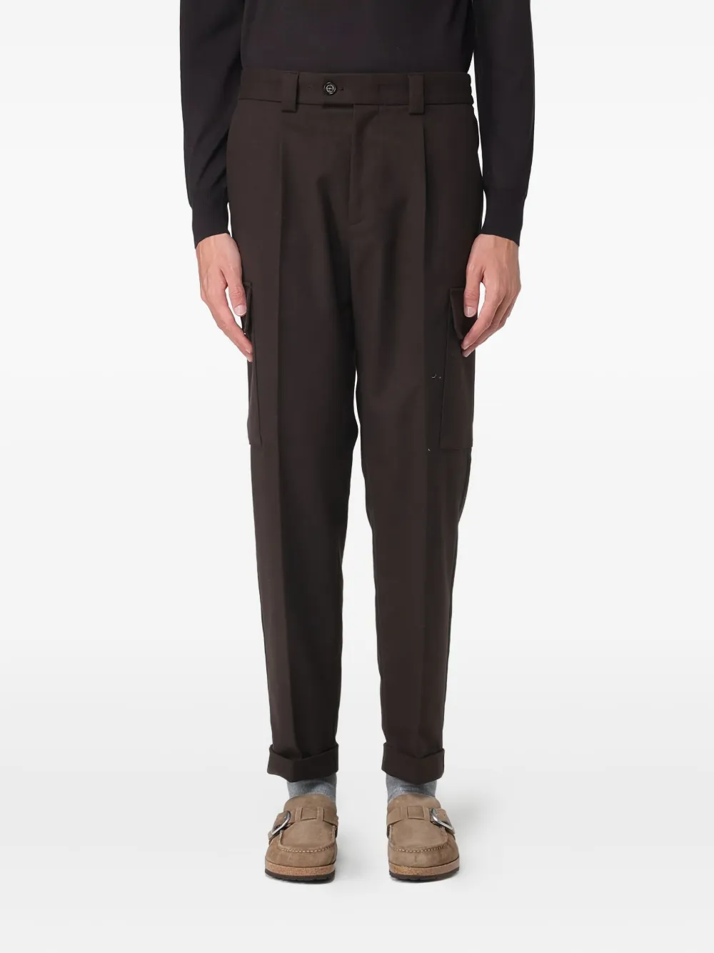 Карго плиссированные брюки Paolo Pecora, коричневый
Карго плиссированные брюки Paolo Pecora, коричневый