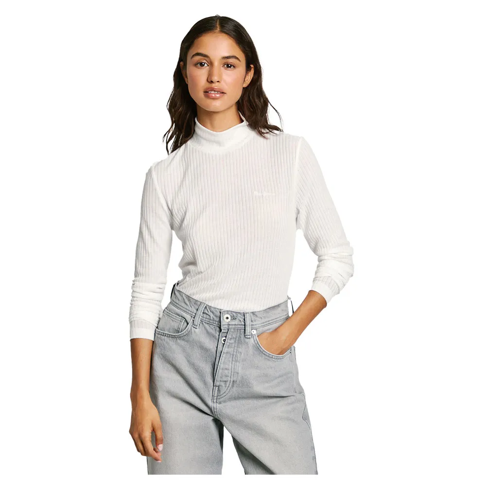 Лонгслив Pepe Jeans Flory, белый 
Лонгслив Pepe Jeans Flory, белый