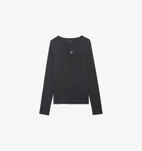 Футболка Notch-Neck с длинными рукавами из хлопкового джерси Zadig&Voltaire, цвет carbone
Футболка Notch-Neck с длинными рукавами из хлопкового джерси Zadig&Voltaire, цвет carbone