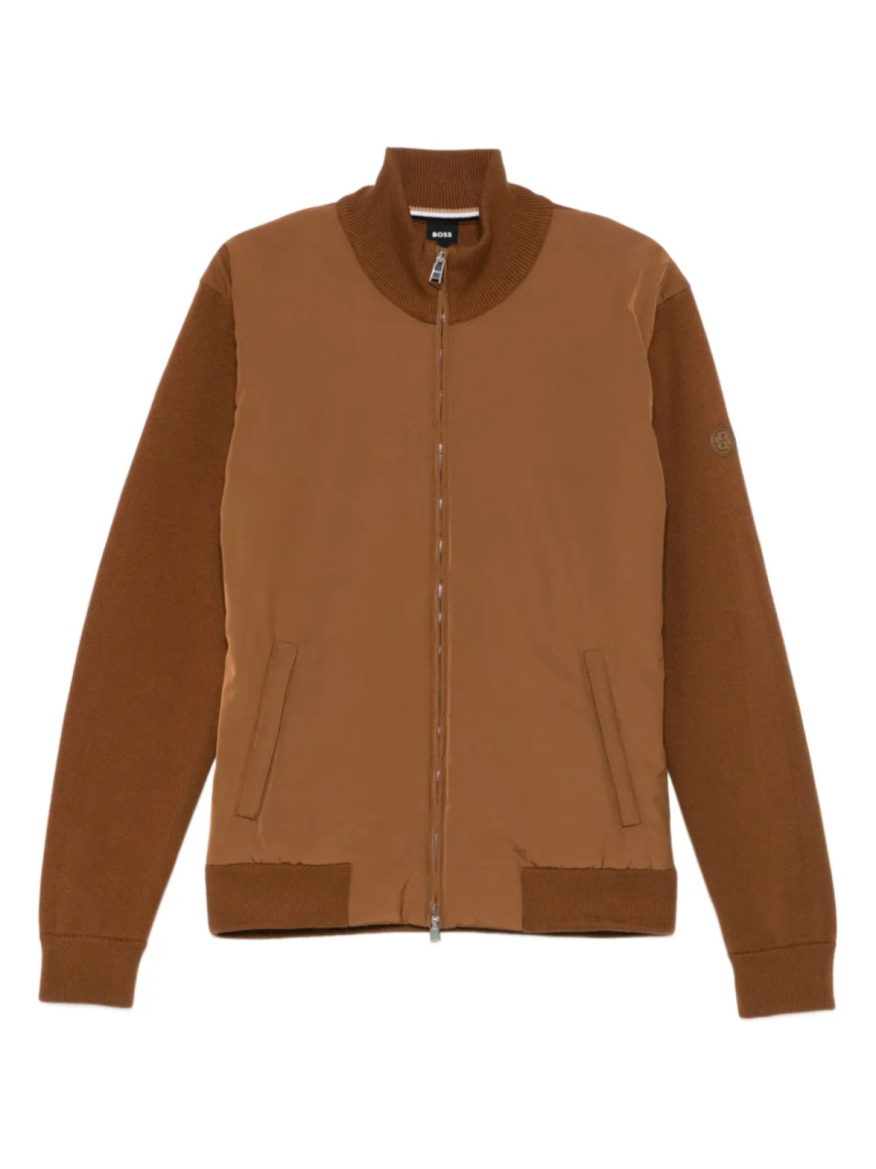 Куртка BOSS с трикотажными вставками на молнии, коричневый
Куртка BOSS с трикотажными вставками на молнии, коричневый