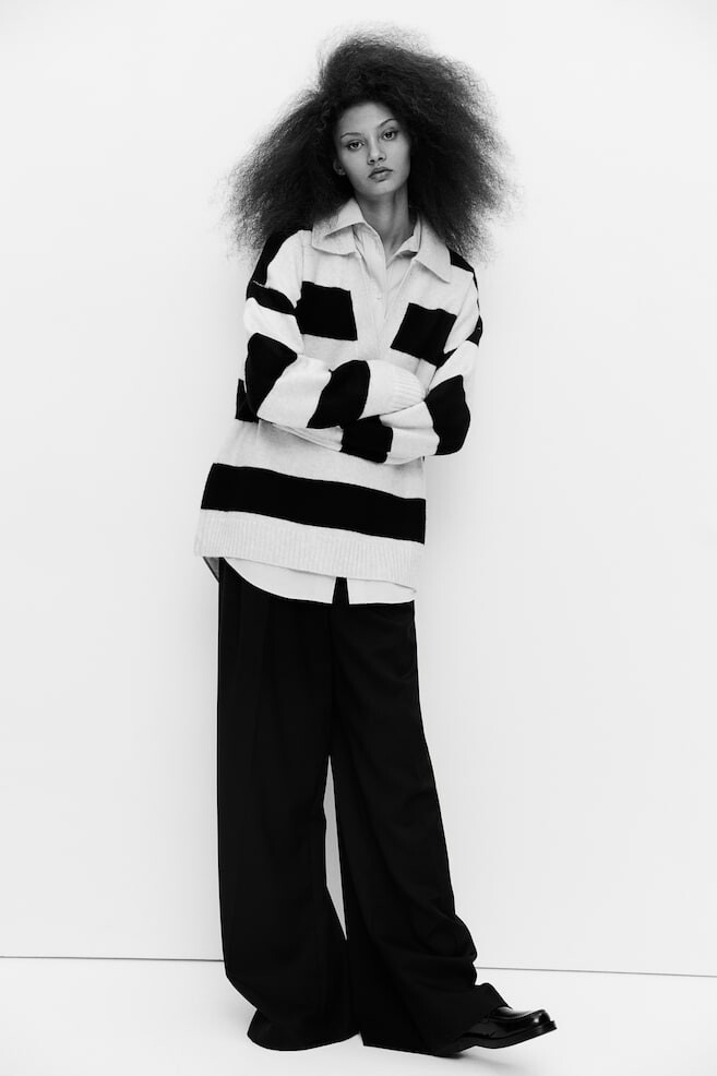 Свитер тонкой вязки с воротником H&M, черный
Свитер тонкой вязки с воротником H&M, черный