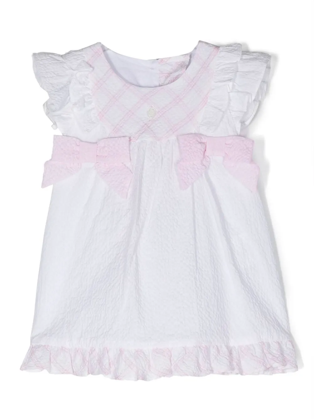 Платье из сирсакера с бантом Patachou, белый
Платье из сирсакера с бантом Patachou, белый