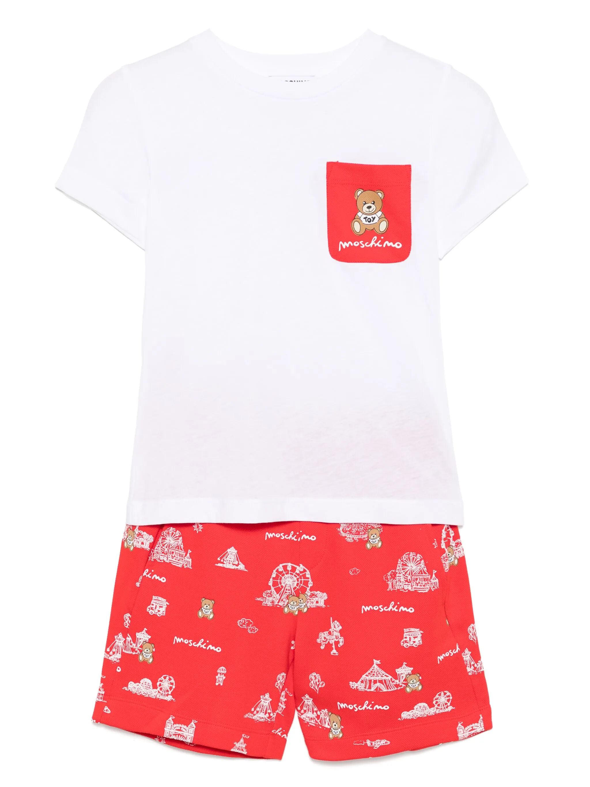 Спортивный костюм с графичным принтом Moschino Kids, белый
Спортивный костюм с графичным принтом Moschino Kids, белый