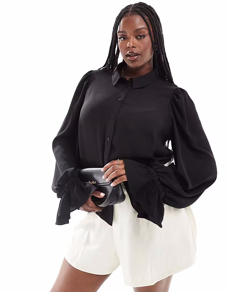 Мягкая рубашка ASOS DESIGN Curve с объемными рукавами и манжетами-оборками черного цвета
Мягкая рубашка ASOS DESIGN Curve с объемными рукавами и манжетами-оборками черного цвета