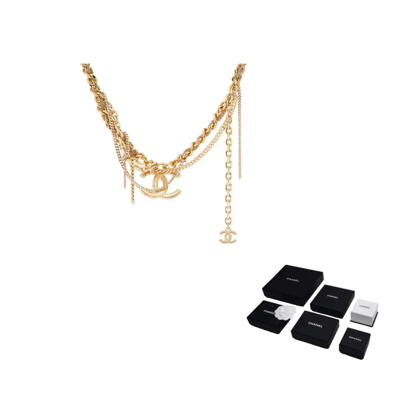 Позолоченное многослойное ожерелье-чокер cc костюмное ожерелье CHANEL
Позолоченное многослойное ожерелье-чокер cc костюмное ожерелье CHANEL