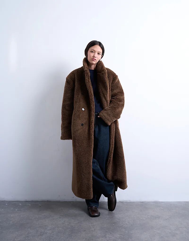 Двубортное длинное пальто Topshop из искусственной шерсти коричневого цвета
Двубортное длинное пальто Topshop из искусственной шерсти коричневого цвета