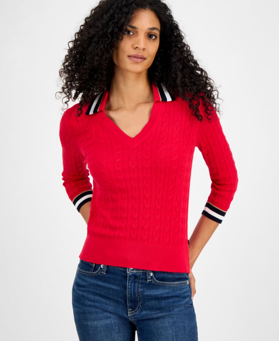 Женский хлопковый свитер с отложным воротником Tommy Hilfiger, Scarlet Multi
Женский хлопковый свитер с отложным воротником Tommy Hilfiger, Scarlet Multi
