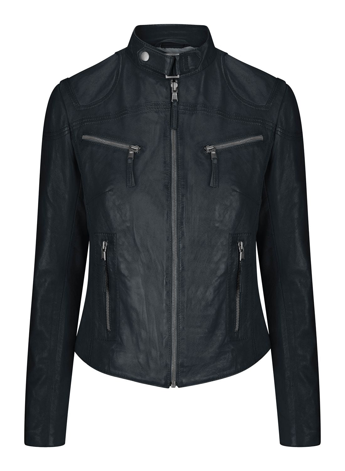 Настоящая кожаная винтажная приталенная байкерская куртка TruClothing, серый
Настоящая кожаная винтажная приталенная байкерская куртка TruClothing, серый