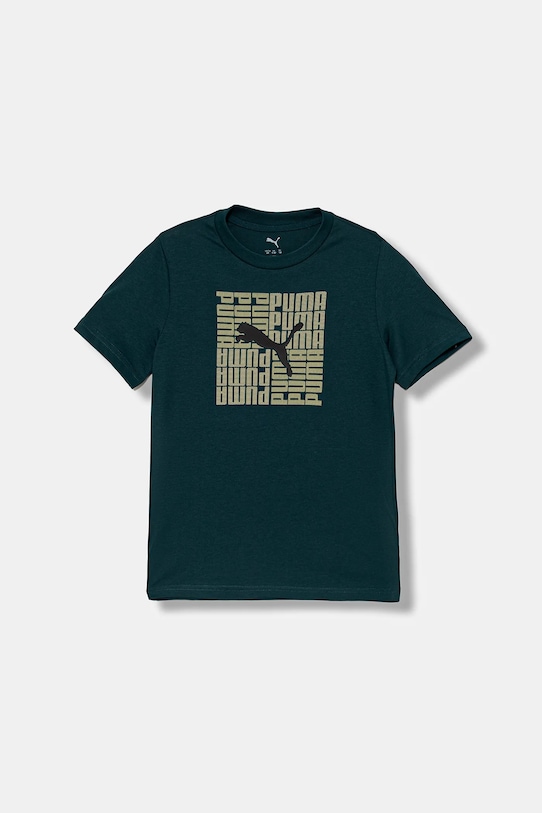 Детская хлопковая футболка GRAPHIC Box Tee B Puma, зеленый 
Детская хлопковая футболка GRAPHIC Box Tee B Puma, зеленый