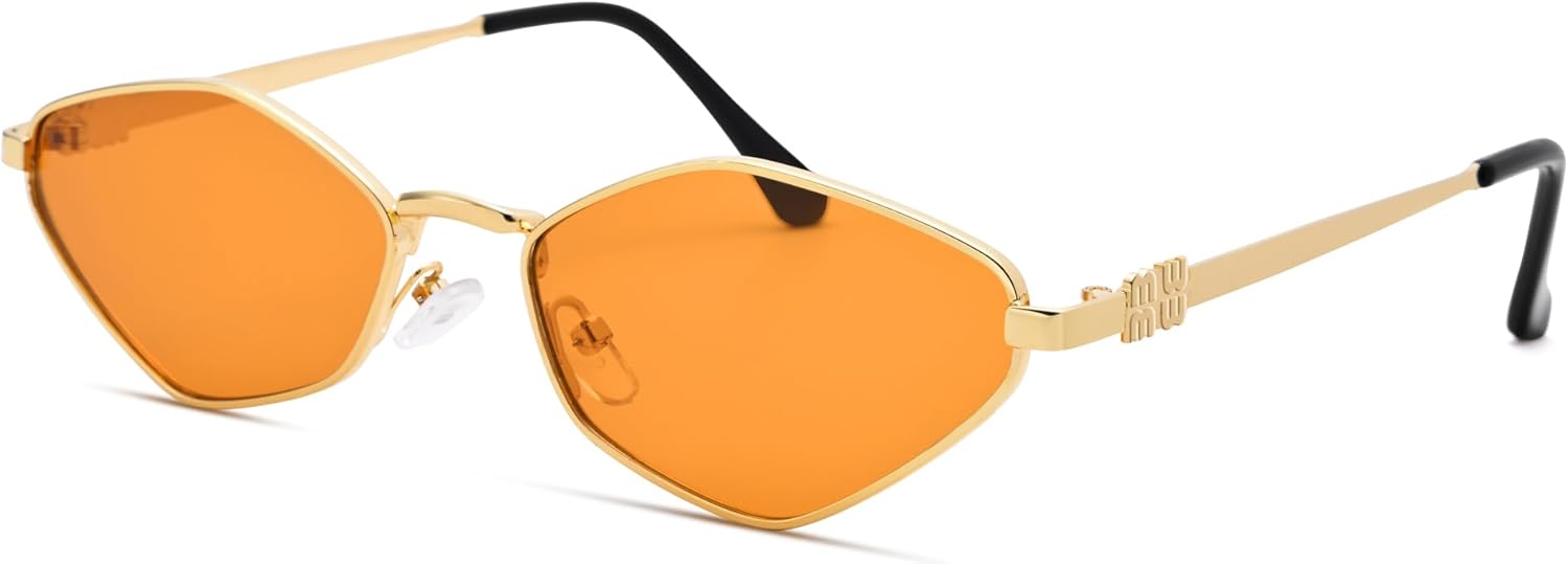 Ретро-солнцезащитные очки маленького размера для женщин и мужчин - модные солнцезащитные очки в стиле 90-х, металлическая оправа, золотистая оправа, узкие линзы DIMENSIP, A3 Gold / Orange
Ретро-солнцезащитные очки маленького размера для женщин и мужчин - модные солнцезащитные очки в стиле 90-х, металлическая оправа, золотистая оправа, узкие линзы DIMENSIP, A3 Gold / Orange