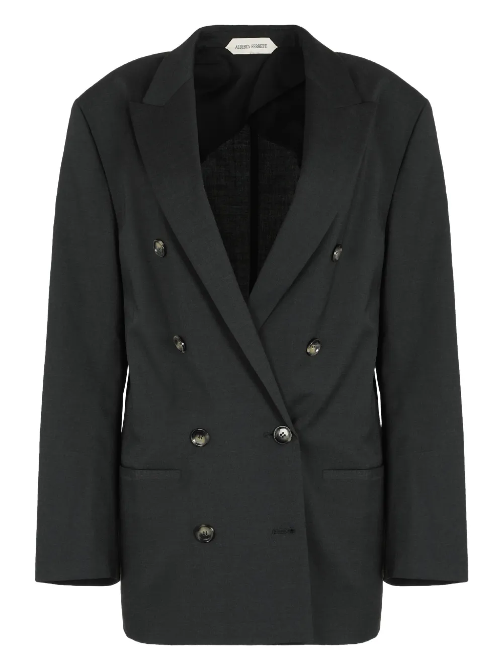 Двубортный пиджак Alberta Ferretti, черный 
Двубортный пиджак Alberta Ferretti, черный