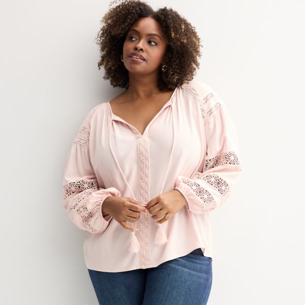 Плюс сайз топ с длинными рукавами и сборкой на горловине с завязками Chelsea & Theodore, цвет light pink
Плюс сайз топ с длинными рукавами и сборкой на горловине с завязками Chelsea & Theodore, цвет light pink