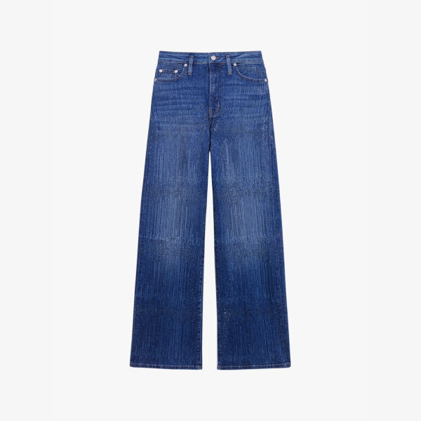 Широкие джинсы с высокой посадкой, украшенные стразами Maje, синий
Широкие джинсы с высокой посадкой, украшенные стразами Maje, синий