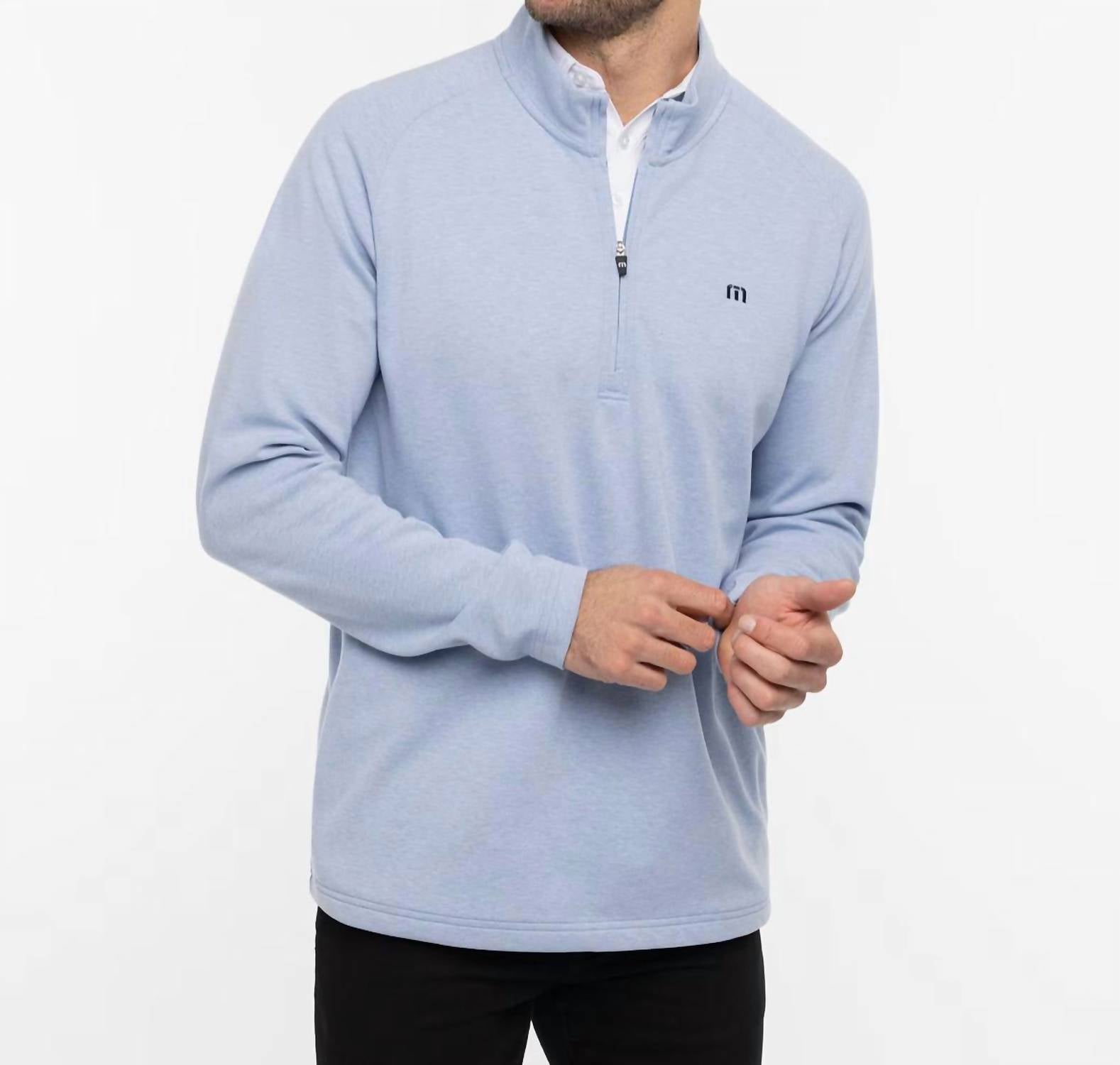 Модернизированная куртка на молнии длиной 1/4 в светло-голубом цвете TravisMathew
Модернизированная куртка на молнии длиной 1/4 в светло-голубом цвете TravisMathew