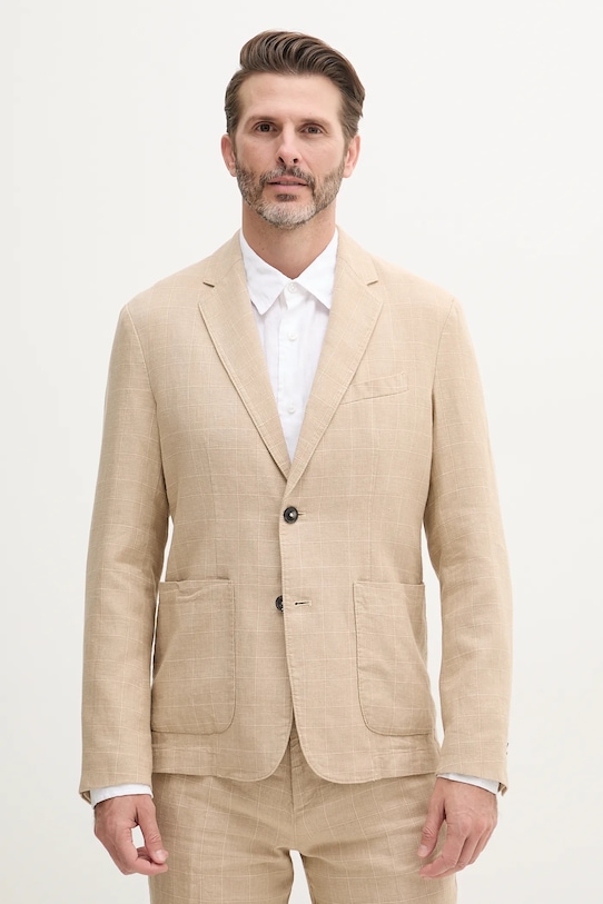 Льняной пиджак United Colors Of Benetton, бежевый
Льняной пиджак United Colors Of Benetton, бежевый