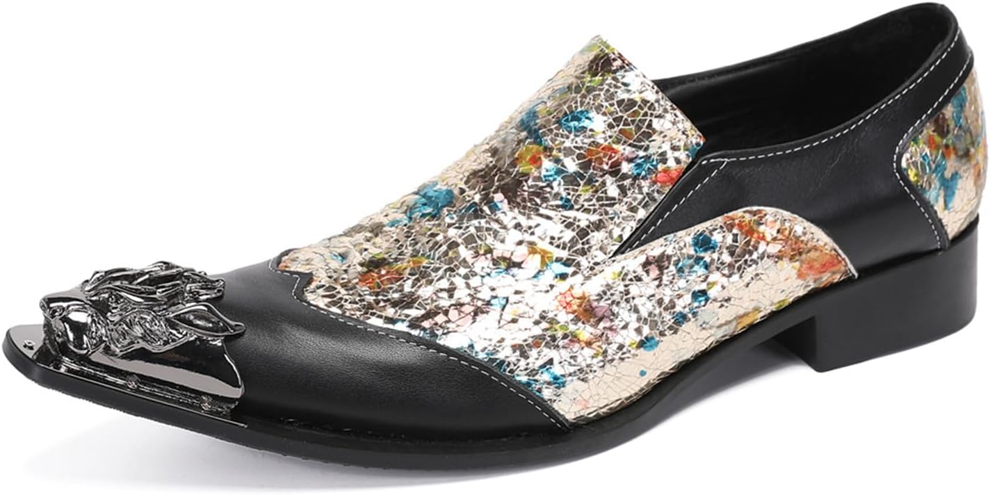 Мужские кожаные слипоны-лоферы, модное сочетание цветов с металлическим носком, повседневные и вечерние туфли для танцев, оксфорды Chuumee, 3
Мужские кожаные слипоны-лоферы, модное сочетание цветов с металлическим носком, повседневные и вечерние туфли для танцев, оксфорды Chuumee, 3