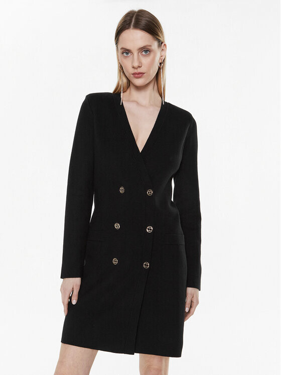 Трикотажное платье приталенного кроя Twinset, черный 
Трикотажное платье приталенного кроя Twinset, черный