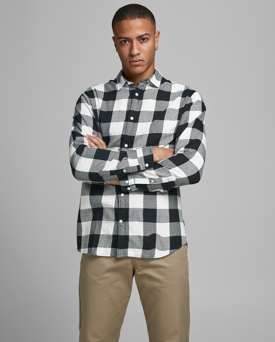 Мужская узкая хлопковая рубашка в клетку белого цвета BCI Jack & Jones, белый
Мужская узкая хлопковая рубашка в клетку белого цвета BCI Jack & Jones, белый