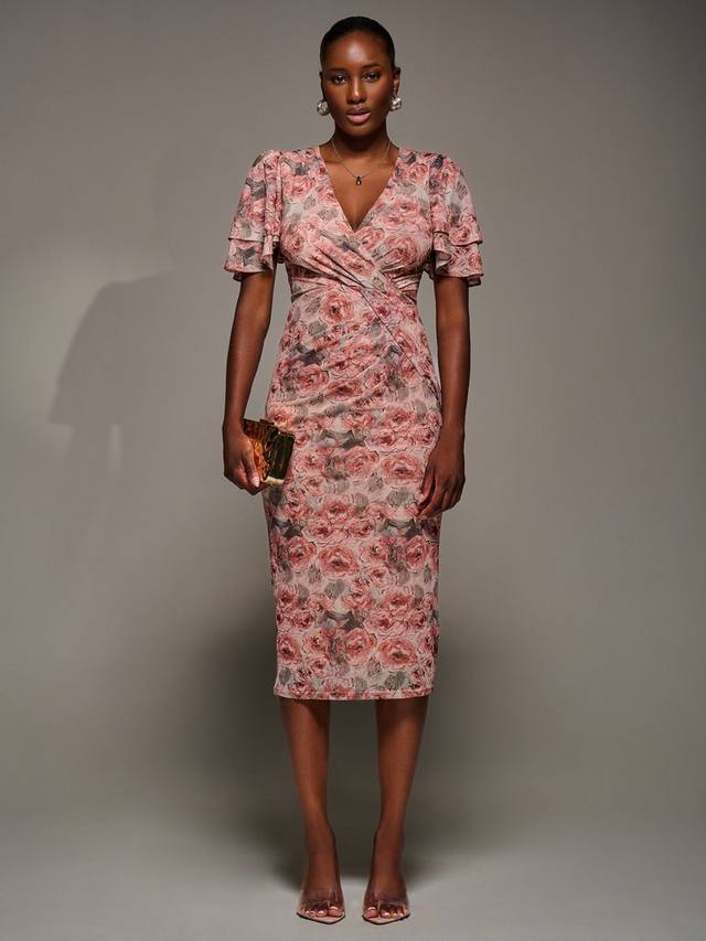 Флоральное платье с ангельскими рукавами из сетки Jolie Moi, Pink Abstract
Флоральное платье с ангельскими рукавами из сетки Jolie Moi, Pink Abstract