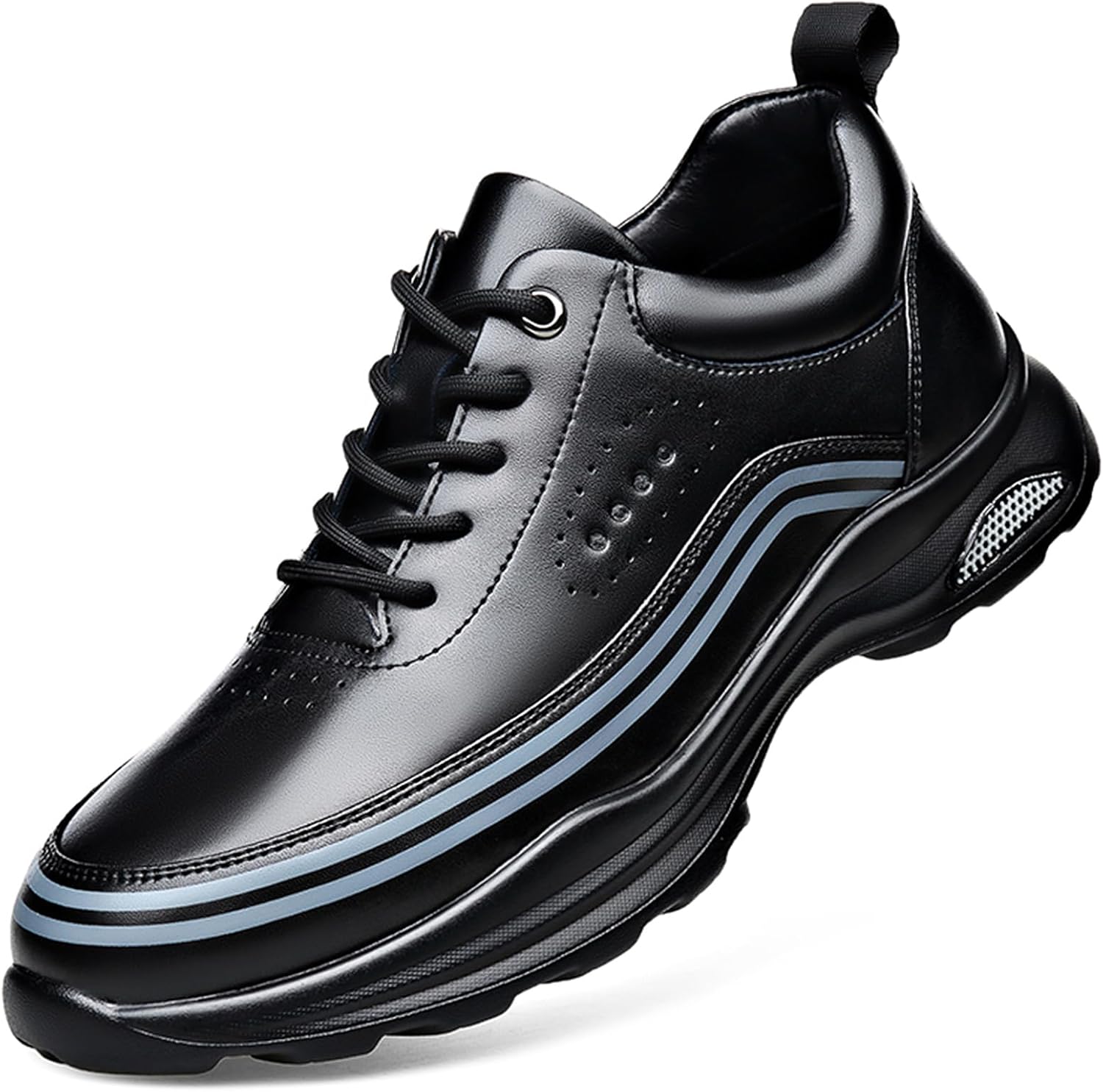 Мужские кожаные кроссовки на шнуровке, повседневные, легкие, с комфортной низкой подошвой, мягкой стелькой, для ходьбы, модные теннисные и беговые спортивные туфли Qijozxn, черный
Мужские кожаные кроссовки на шнуровке, повседневные, легкие, с комфортной низкой подошвой, мягкой стелькой, для ходьбы, модные теннисные и беговые спортивные туфли Qijozxn, черный
