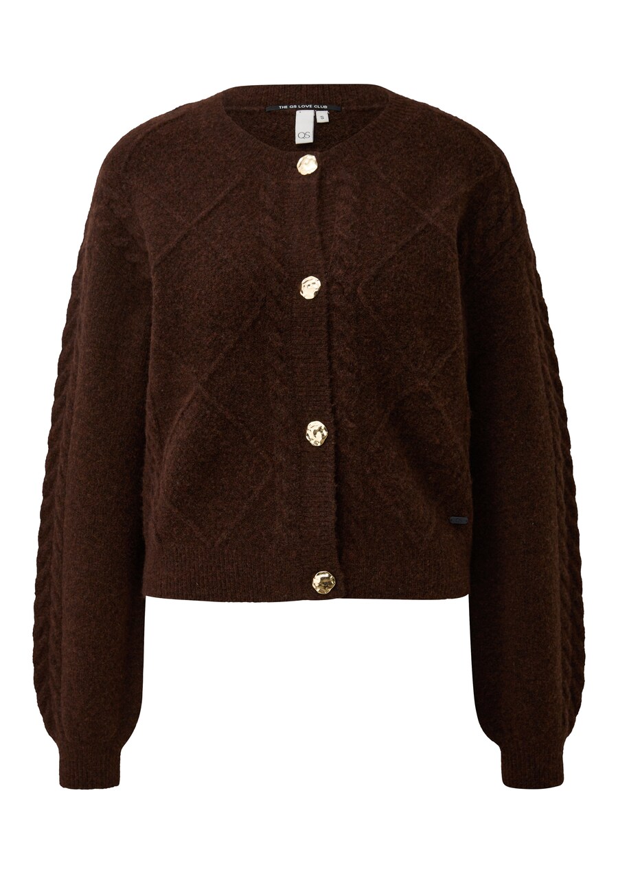 Вязаный кардиган QS, темно-коричневый
Вязаный кардиган QS, темно-коричневый