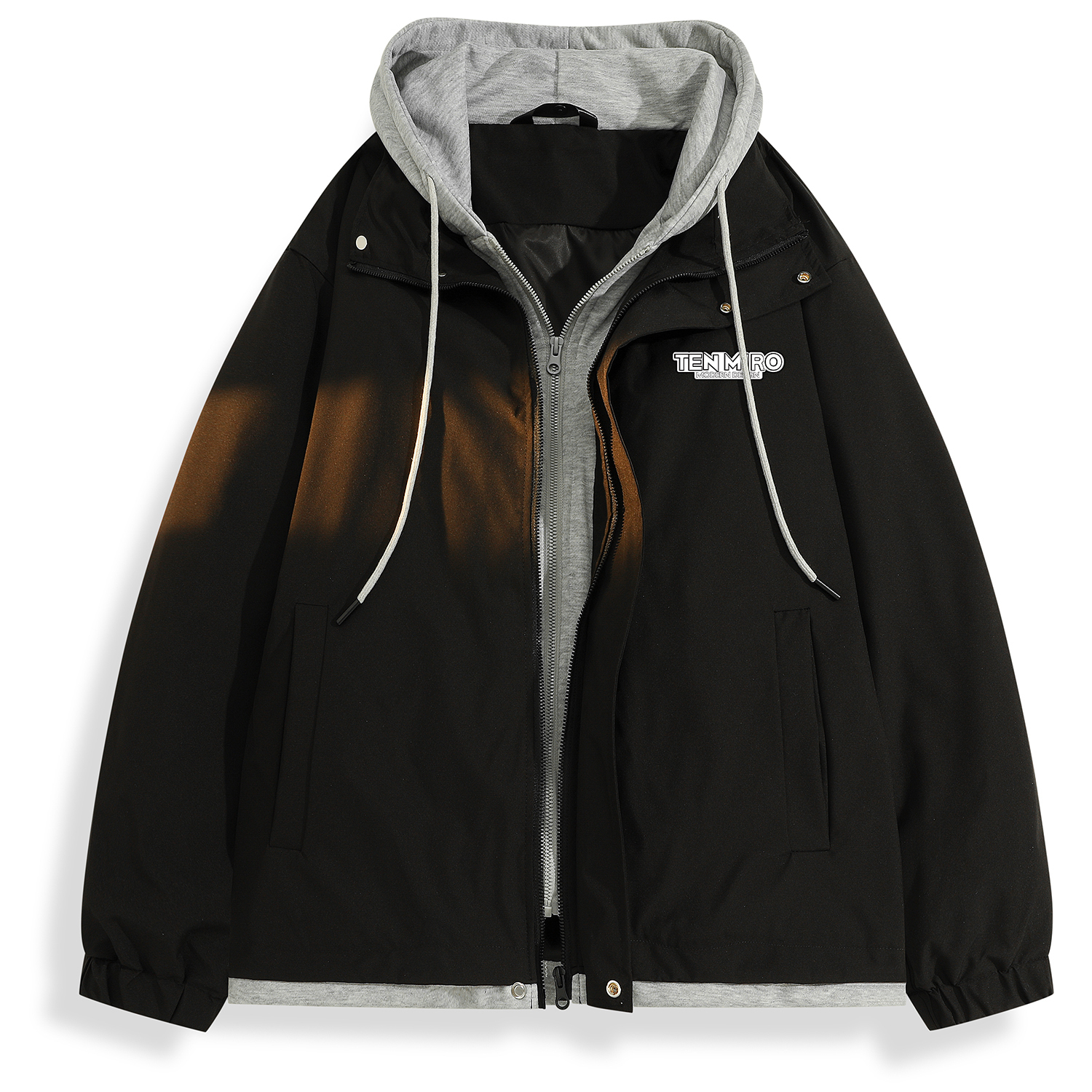 TEN MIRO Пуховик Unisex, Black+Light Heather Gray (Thin, Not Padded)
TEN MIRO Пуховик Unisex, Black+Light Heather Gray (Thin, Not Padded)