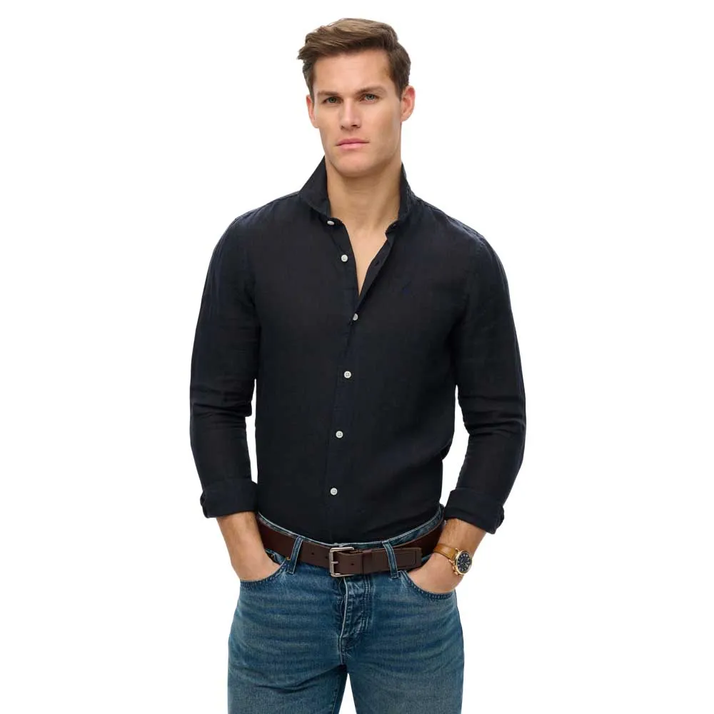 Рубашка Superdry Sd Embroidered Vacation Linen, черный 
Рубашка Superdry Sd Embroidered Vacation Linen, черный