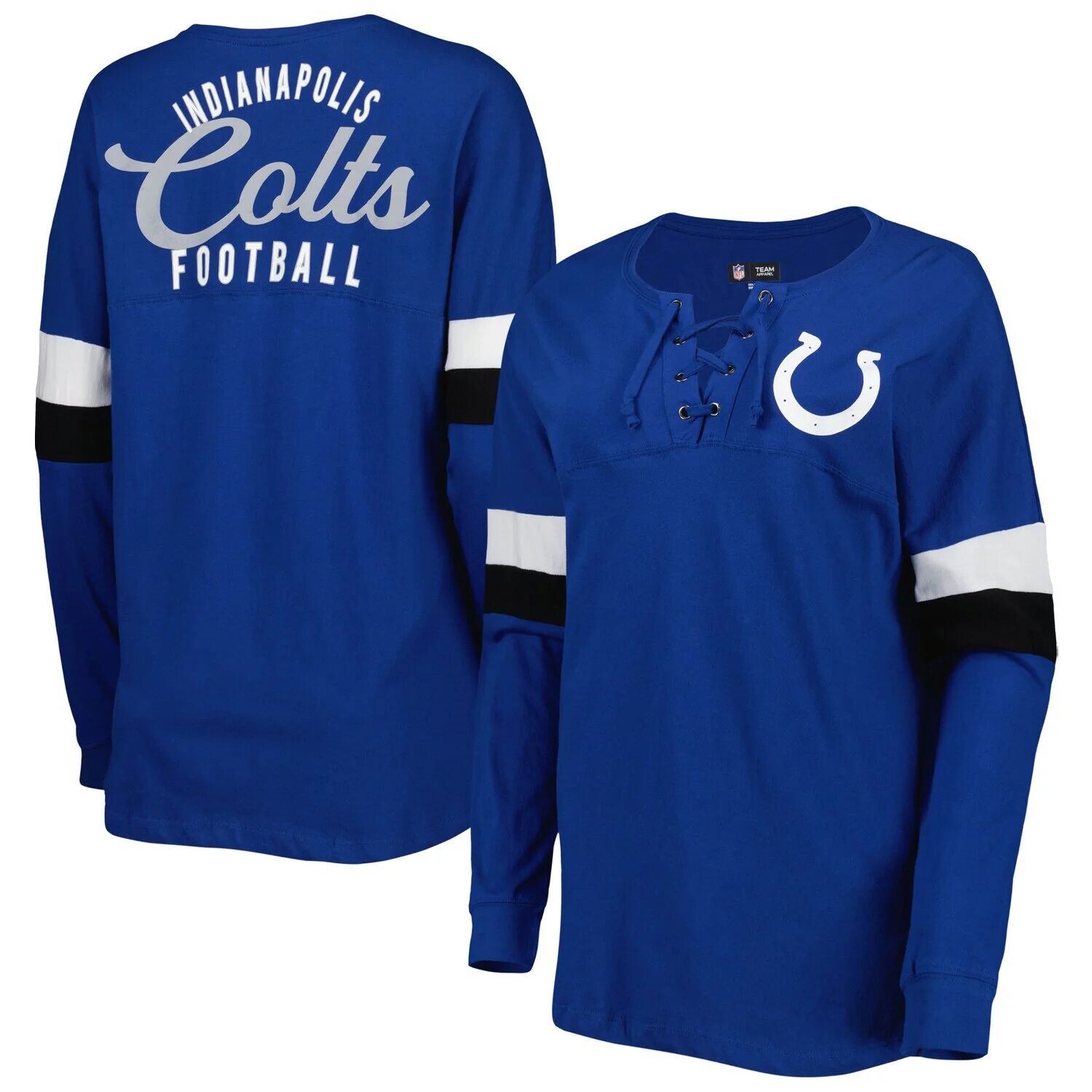 Женская футболка New Era Royal Indianapolis Colts Athletic Varsity со шнуровкой и длинными рукавами New Era
Женская футболка New Era Royal Indianapolis Colts Athletic Varsity со шнуровкой и длинными рукавами New Era