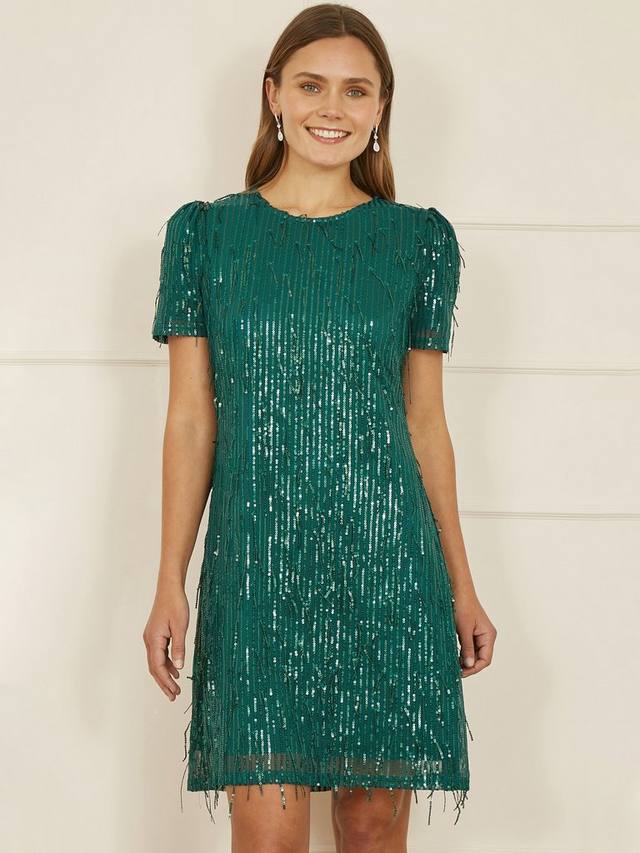 Мини-платье-туника с бахромой из пайеток mela Yumi, зеленый
Мини-платье-туника с бахромой из пайеток mela Yumi, зеленый